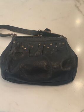 Miu Miu Black Leather Studded Crossbody Bag